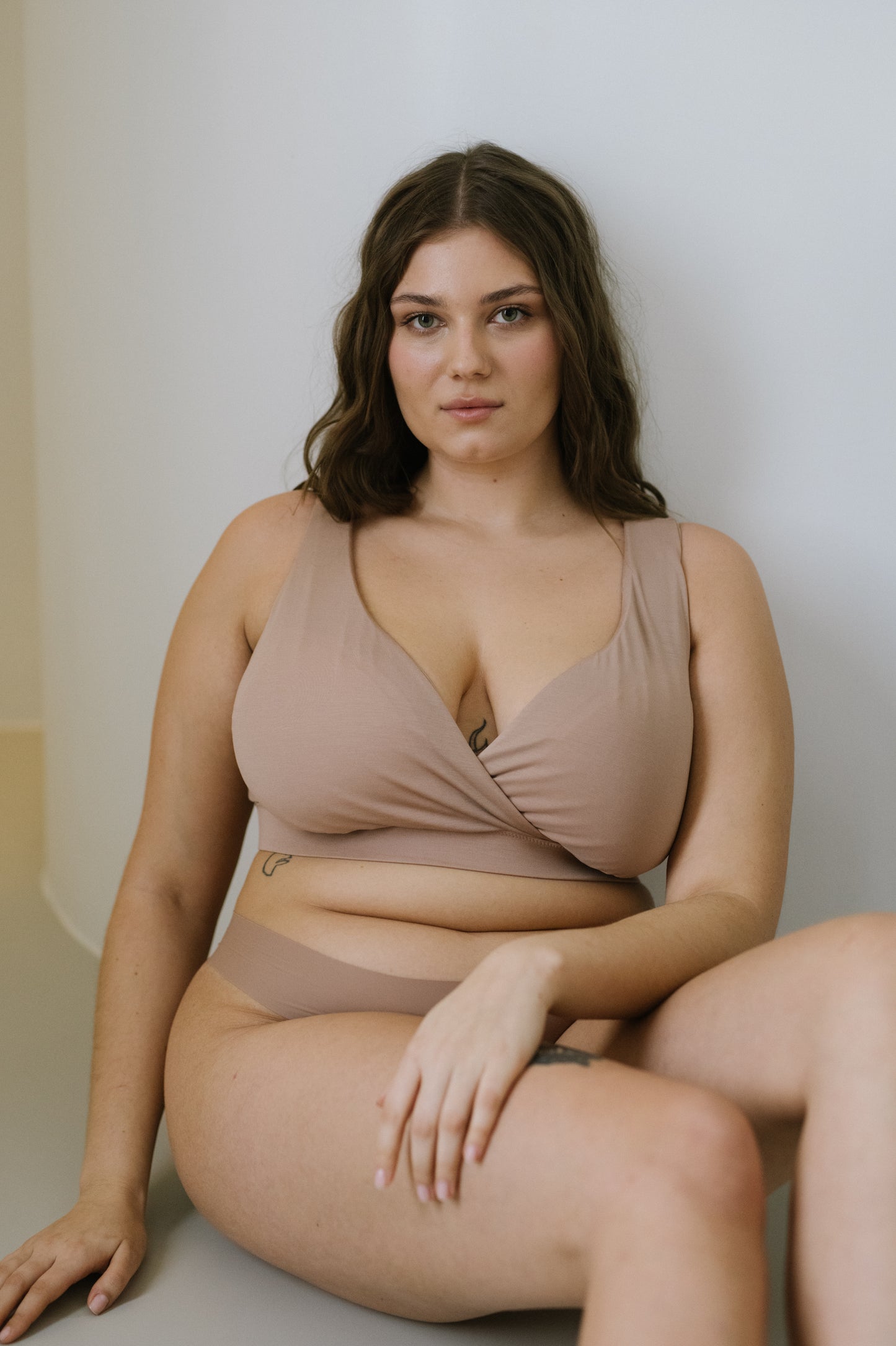 dropless. soft bra plus - beżowy