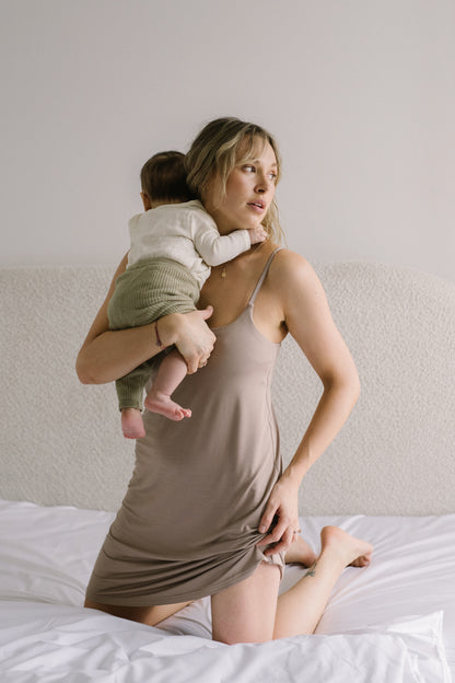 Stay Dry nursing 2in1 dress - mocha