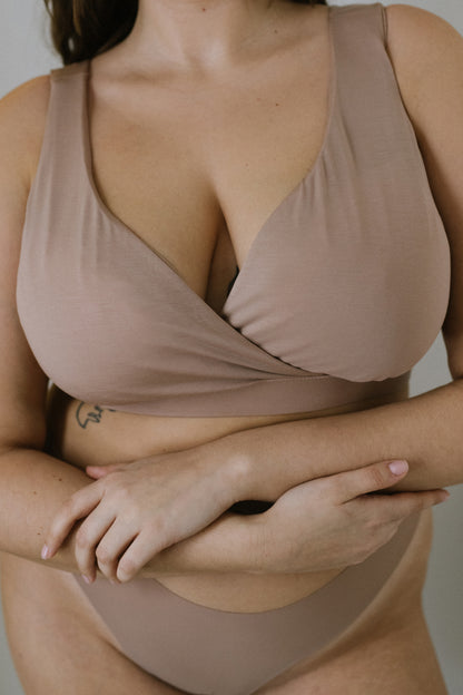 dropless. soft bra plus - beżowy