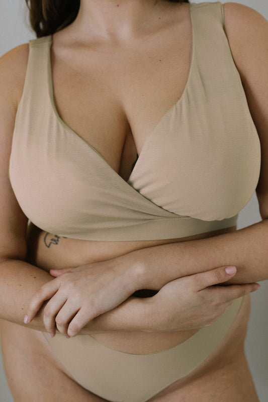 dropless. soft bra plus - jasny beż
